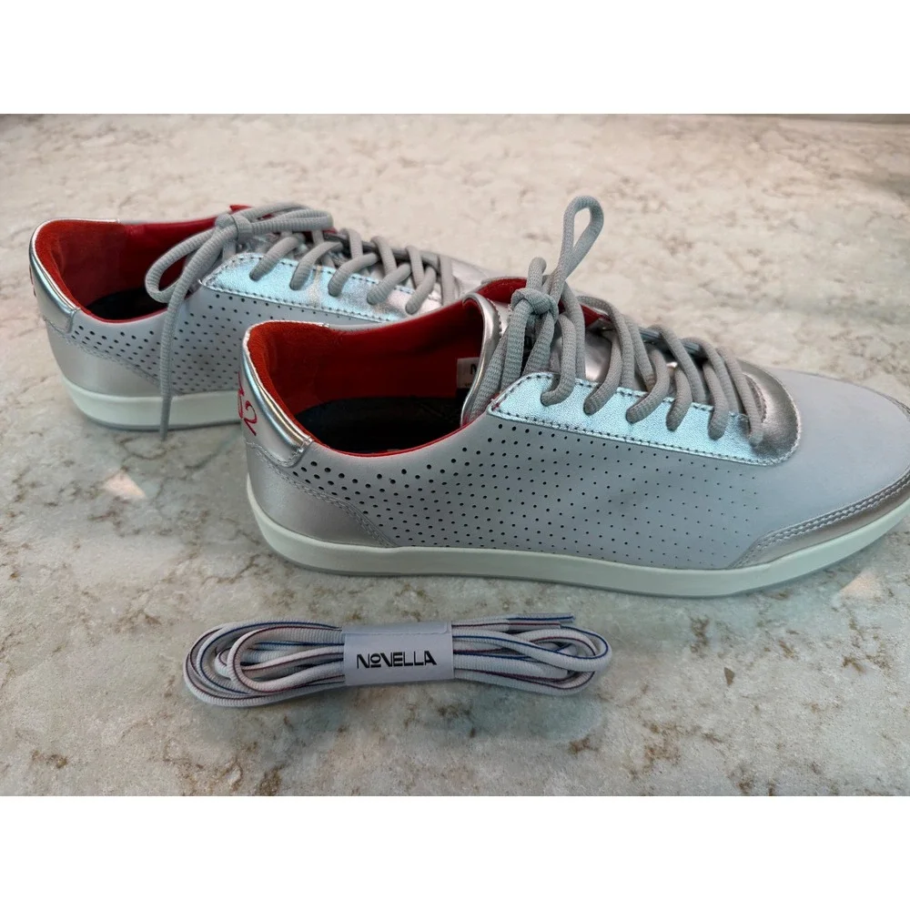 Novella 0732 Silver Grey Low Top Sneakers Mens 9 Womens 10.5 EU 42.5